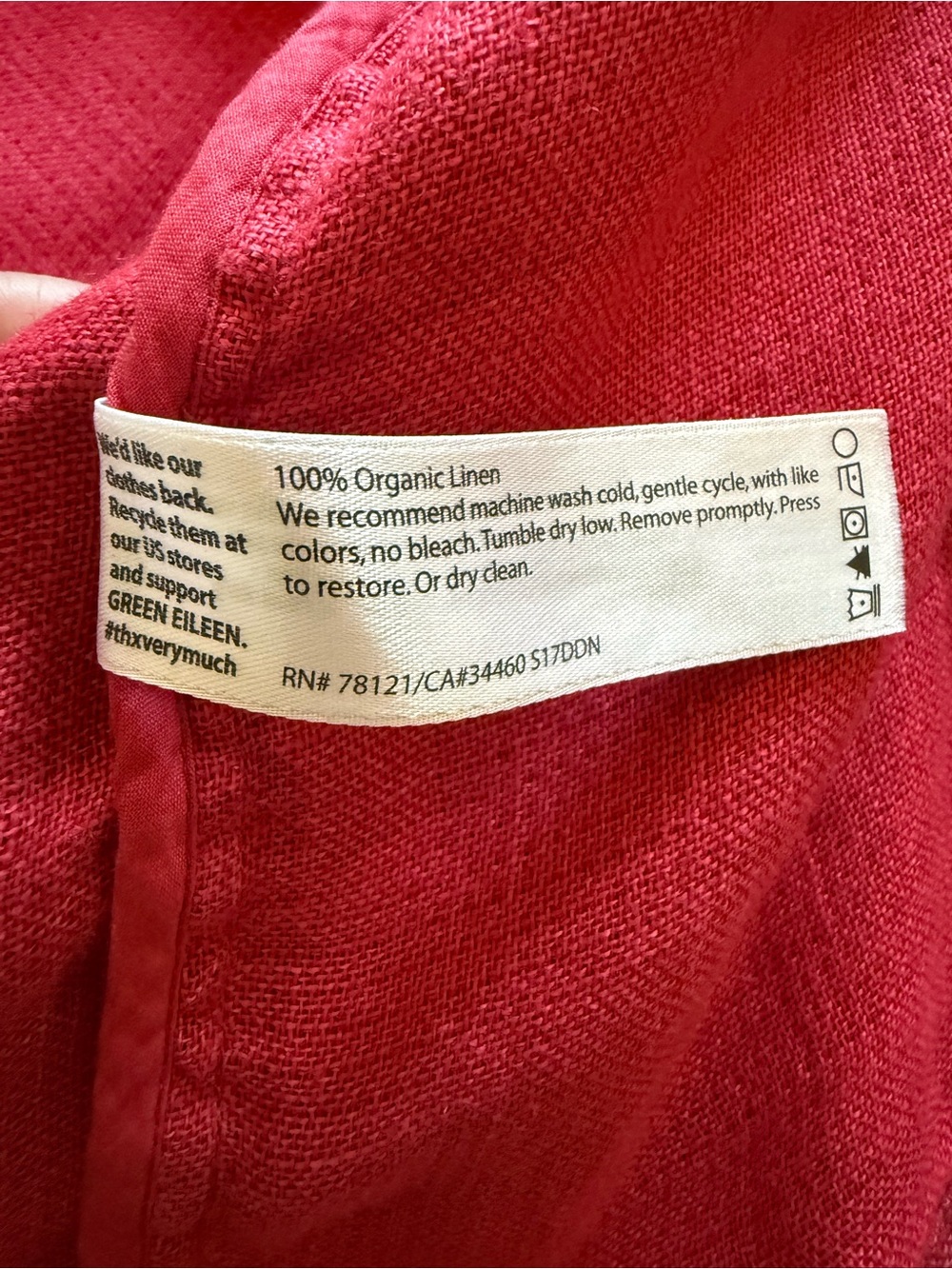 Eileen Fisher 100% Linen Raspberry Red Long Jacket | Chic Lightweight Layer - Picture 17 of 17